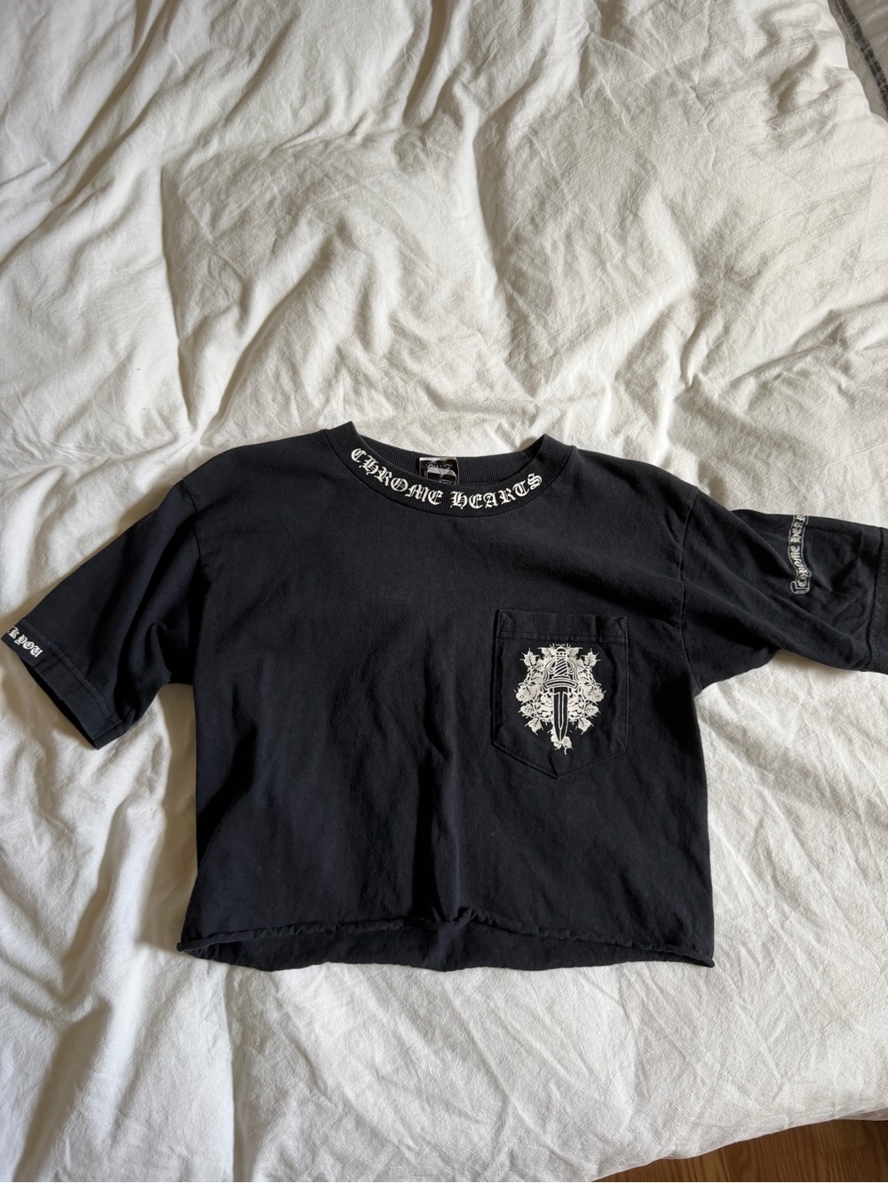 Chrome Hearts Black Short Sleeve Graphic Pocket Tee